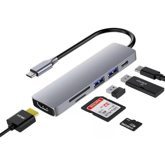 HUB Adaptador USB-C 6 en 1