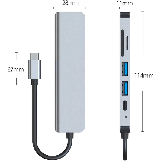HUB Adaptador USB-C 6 en 1