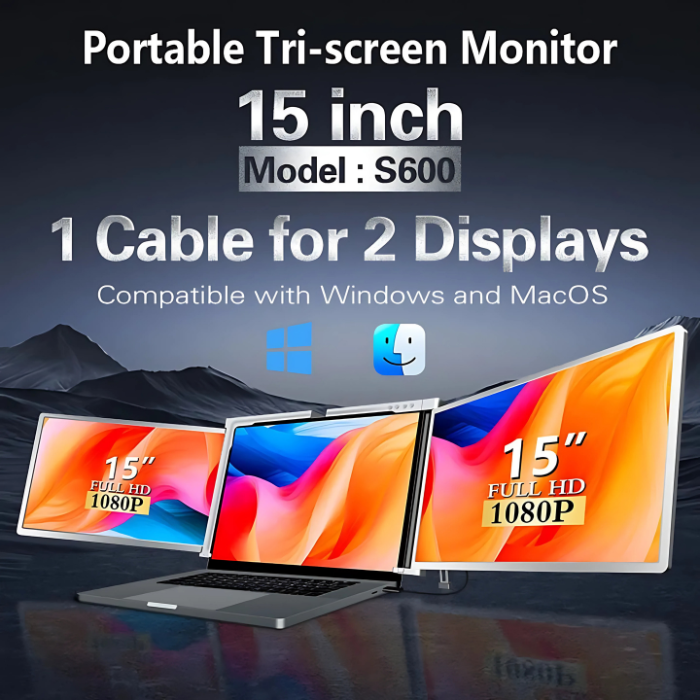 Doble Monitor Portátil 15"