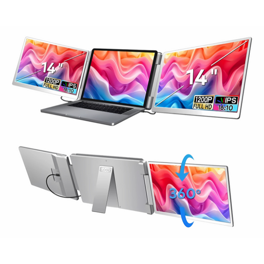 Doble Monitor 14" Giratorio 360°