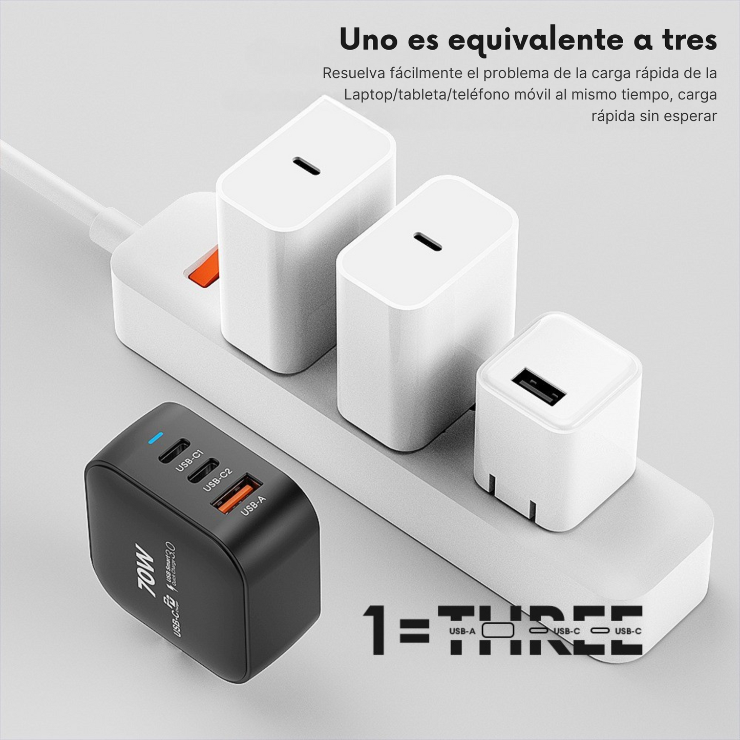 Adaptador de Corriente 70W Carga Rápida