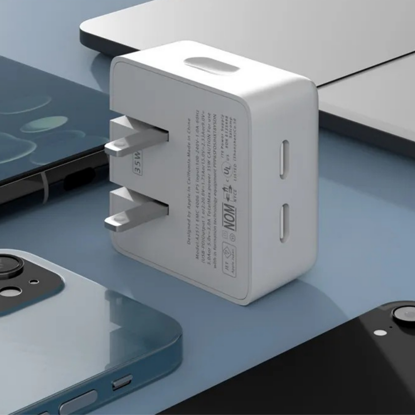 Adaptador De Corriente 35W Dos Puertos USB-C