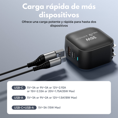 Adaptador de Corriente de 35W Carga Rápida