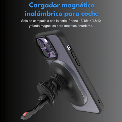 Soporte Magnético 15W Con Carga Inalámbrica Para Auto