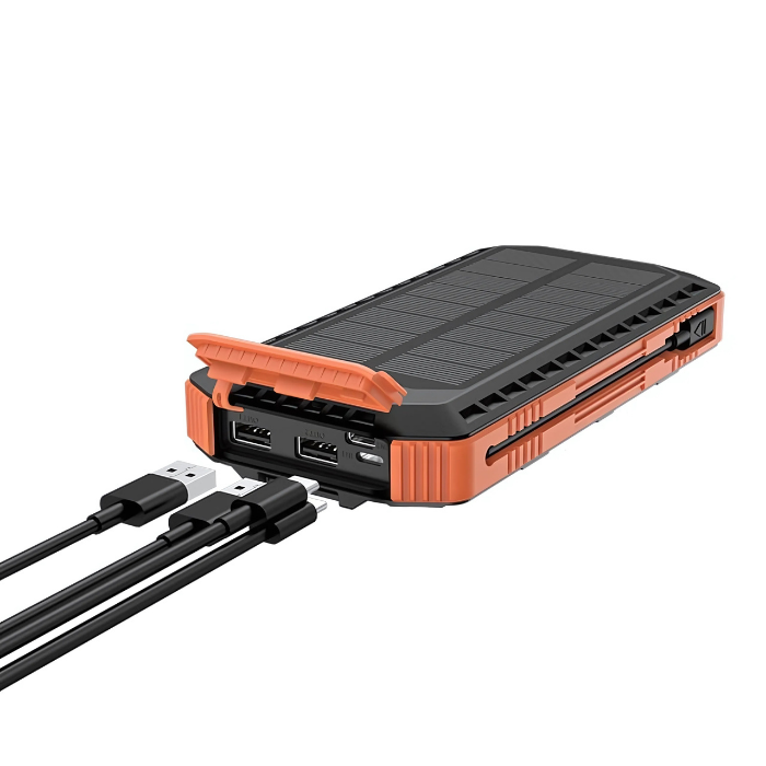 Power Bank Solar 20,000mAh Portátil Uso Rudo