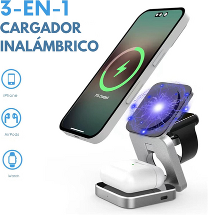 Cargador Inalámbrico 3 en 1 Plegable