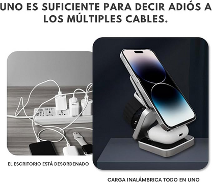 Cargador Inalámbrico 3 en 1 Plegable