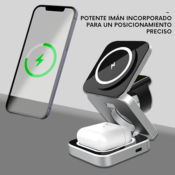 Cargador Inalámbrico 3 en 1 Plegable
