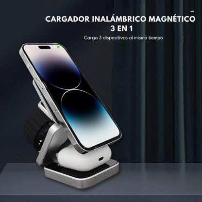Cargador Inalámbrico 3 en 1 Plegable