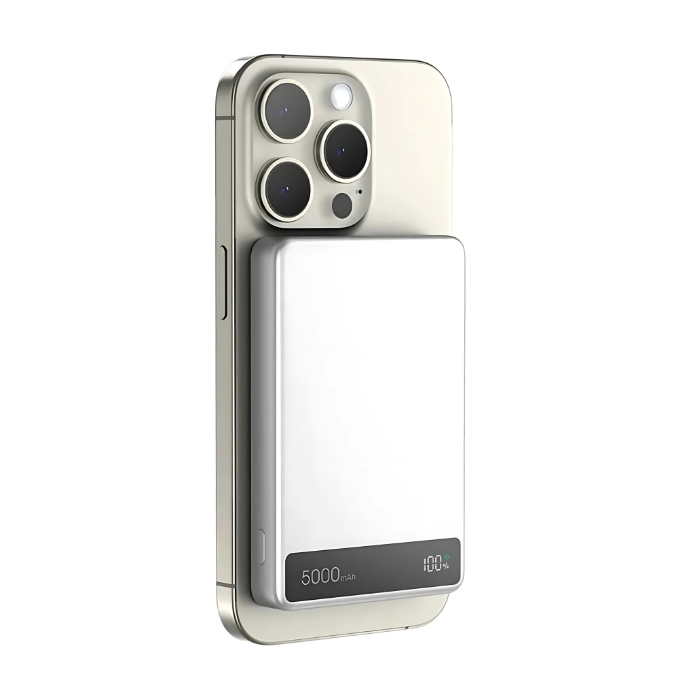 Power Bank Portátil 5,000mAh de Aluminio con Adherencia Magnética