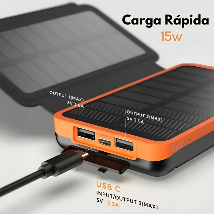 Power Bank Solar Nova Charger Plus 20,000mAh Con 4 Paneles