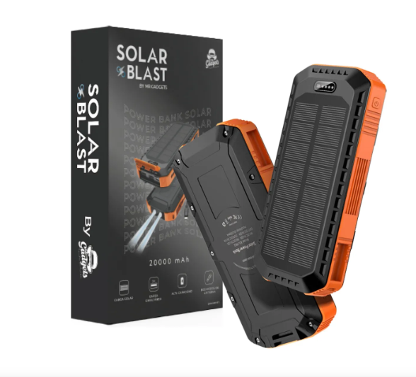 Power Bank Solar 20,000mAh Portátil Uso Rudo