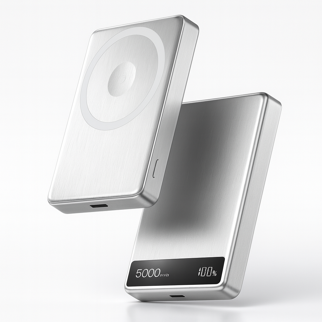 Power Bank Portátil 5,000mAh de Aluminio Premium con Adherencia Magnética