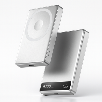 Power Bank Portátil 5,000mAh de Aluminio Premium con Adherencia Magnética