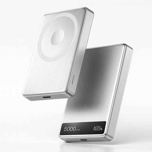 Power Bank Portátil 5,000mAh de Aluminio Premium con Adherencia Magnética