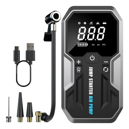 Batería De Emergencia Bomba De Aire Portátil 4 En 1 Jumper