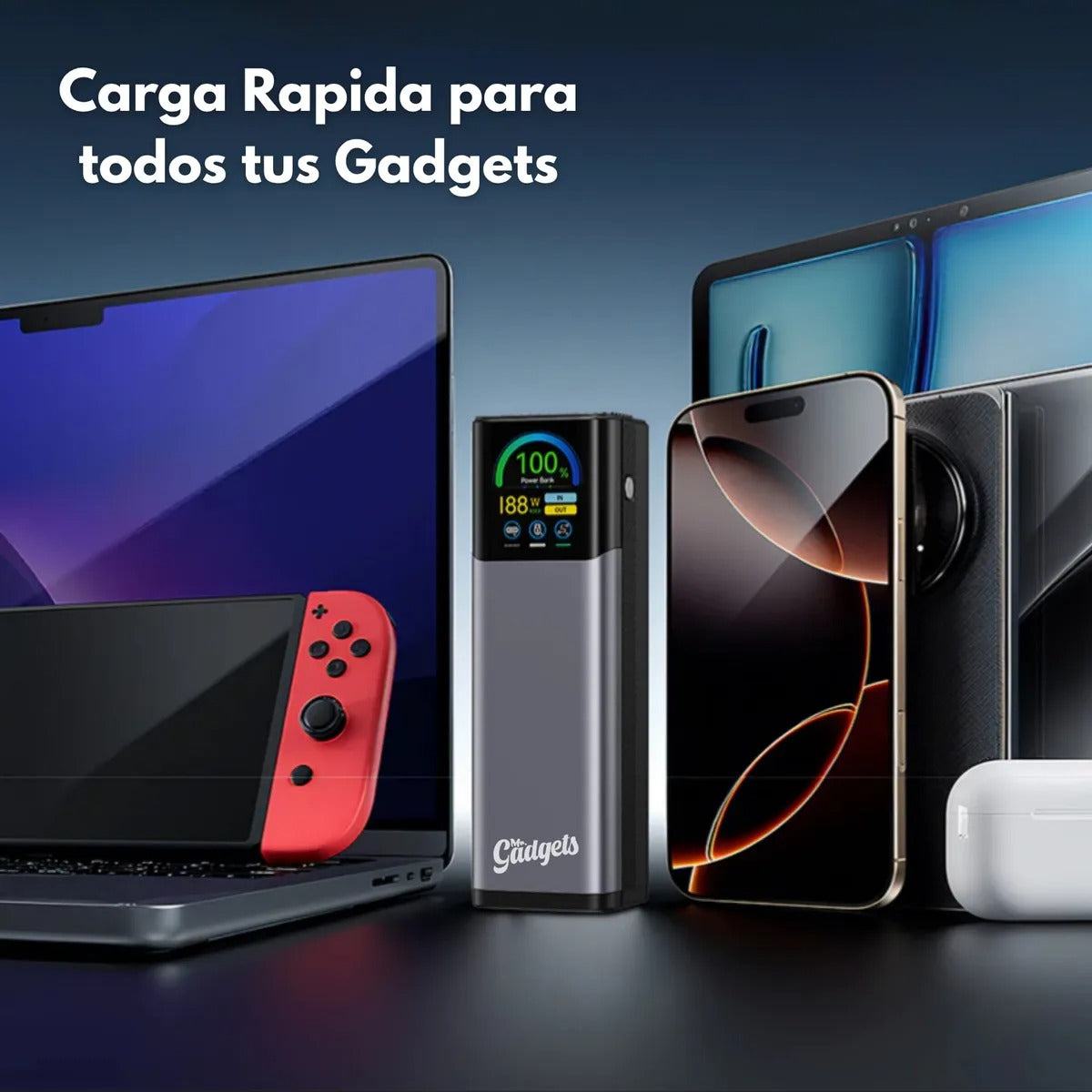 Power Bank Alta Potencia 27,000mAh 140W Ultra | Carga 3 Dispositivos a la Vez