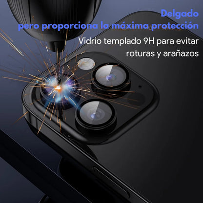 Kit Funda + Mica de Pantalla + Aros de Cámara para iPhone