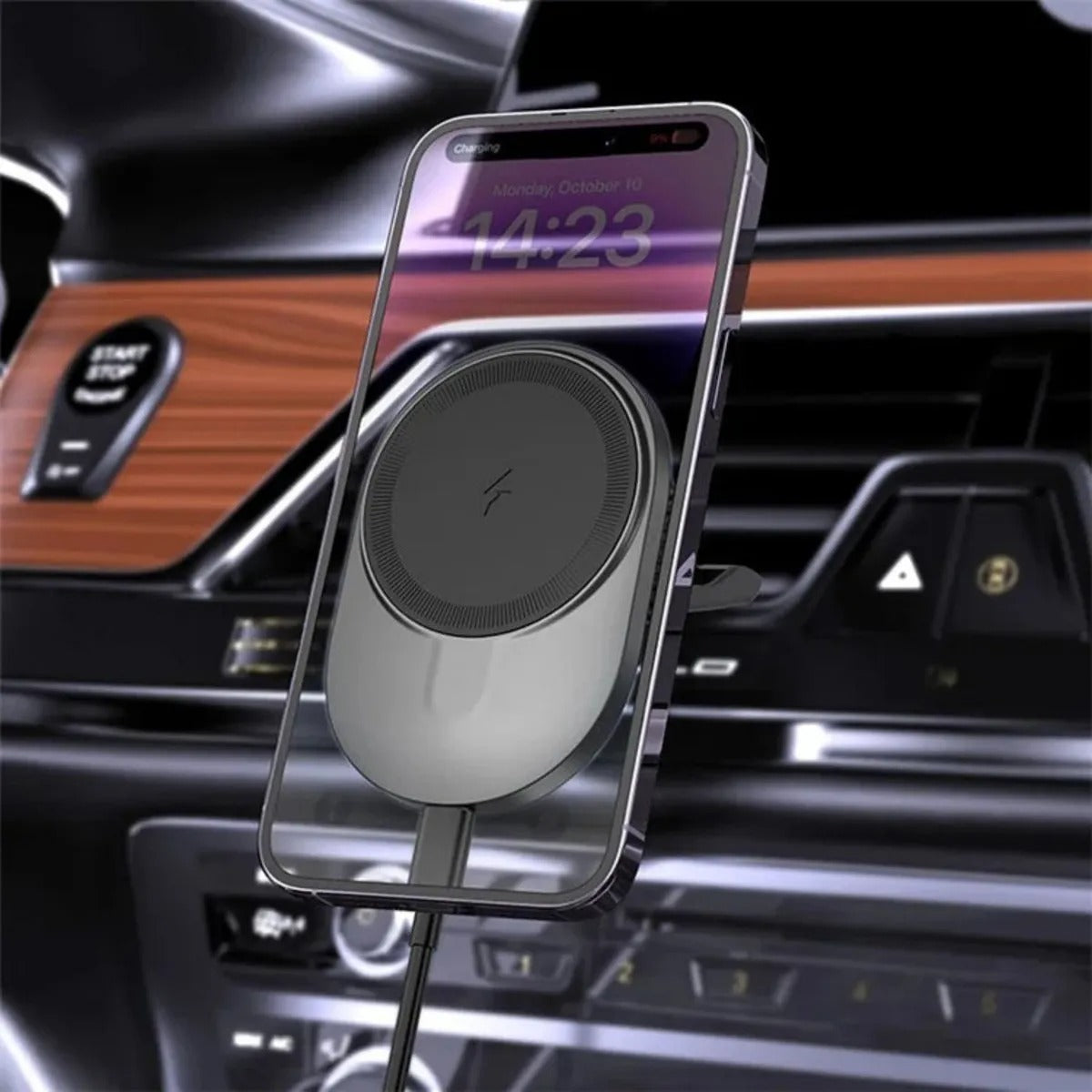 Soporte Magnético 15W Con Carga Inalámbrica Para Auto