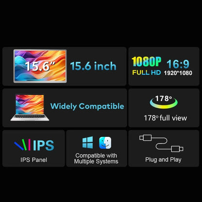 Doble Monitor 15.6" Giratorio 360°