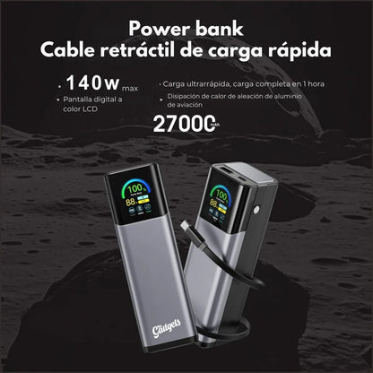 Power Bank Alta Potencia 27,000mAh 140W Ultra | Carga 3 Dispositivos a la Vez