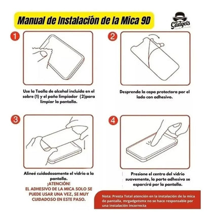 Mica de Pantalla Cristal Dureza 9D para iPhone