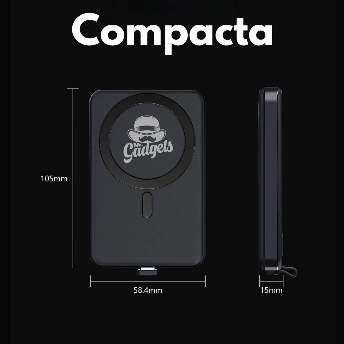 Power Bank 10,000mAh 45W Carga por Cable