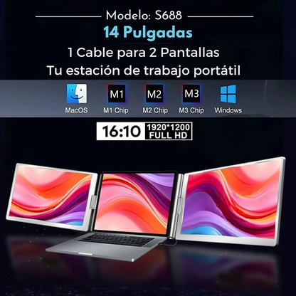 Doble Monitor 14" Extensor Dual S688