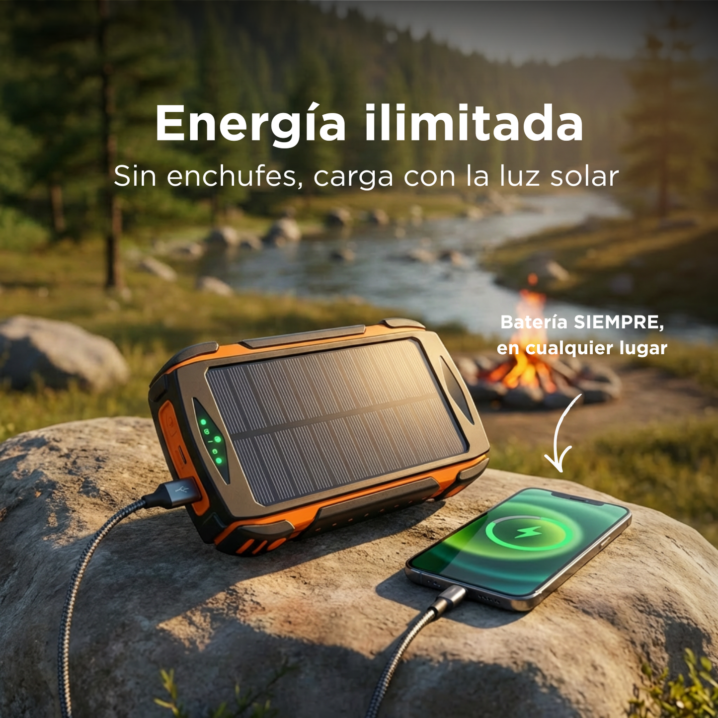 Power Bank Solar Blast Pro 2.0 Portátil 20,000mAh Carga Inalámbrica Magsafe