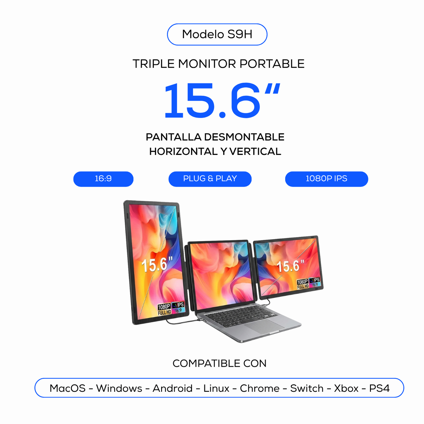 Doble Monitor S9H Desmontable 15.6