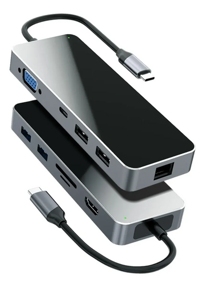 HUB 10 en 1 USB-C Metálico