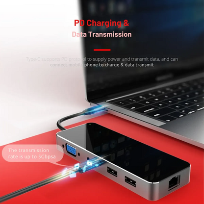 HUB 10 en 1 USB-C Metálico