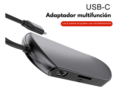 Adaptador de HUB 8 en 1 USB-C