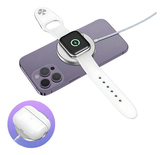 Cargador Inalámbrico 2 en 1 para iPhone/Apple Watch