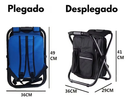 3 en 1 Hielera Banco Mochila Plegable