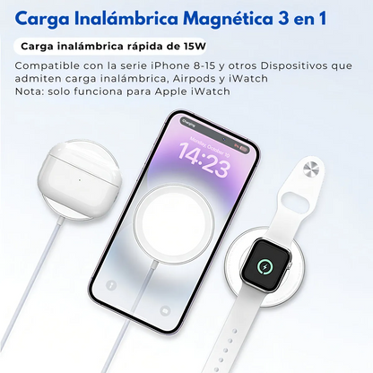 Cargador Inalámbrico 2 en 1 para iPhone/Apple Watch