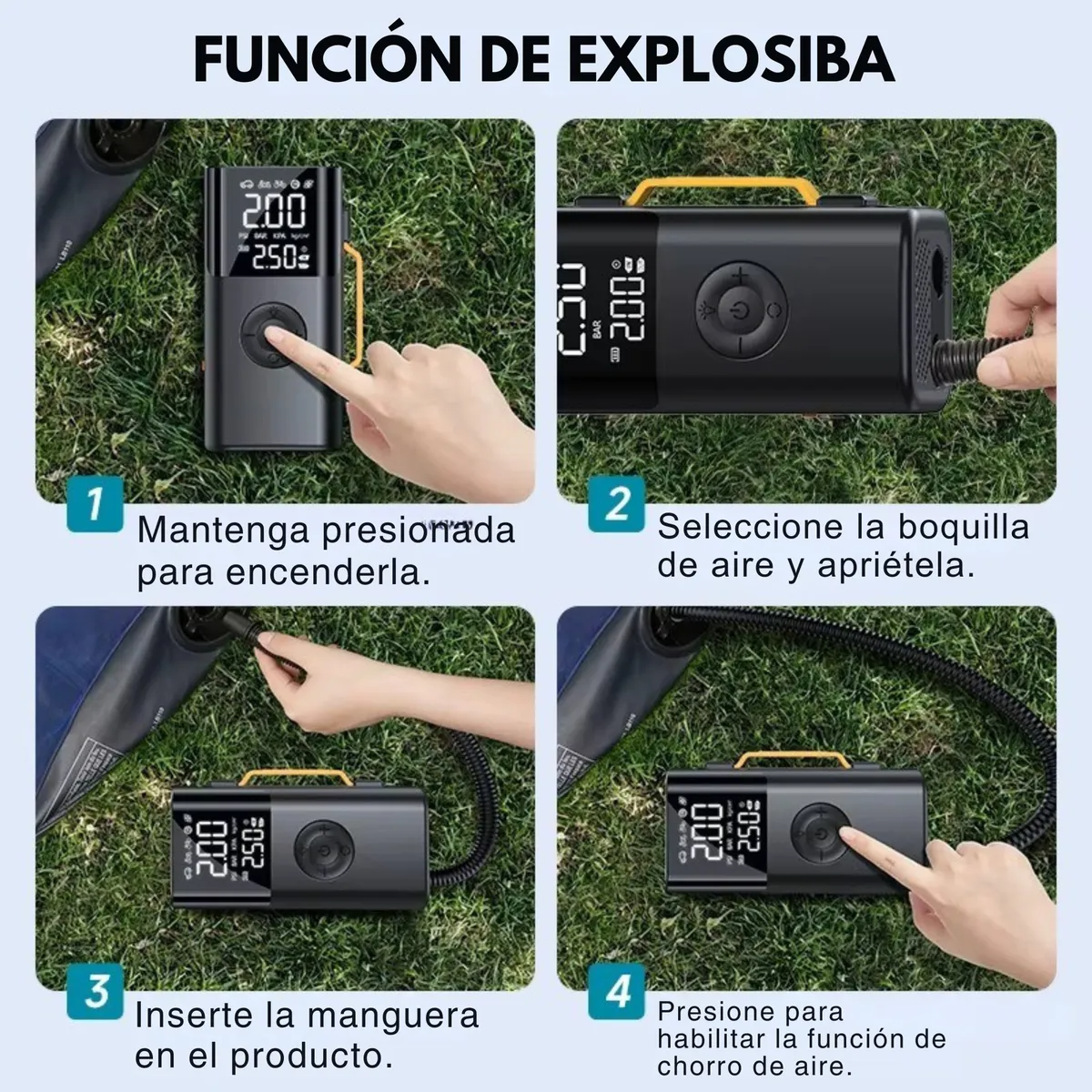 Arrancador de Coche 3,000A Bomba de Aire Emergencia