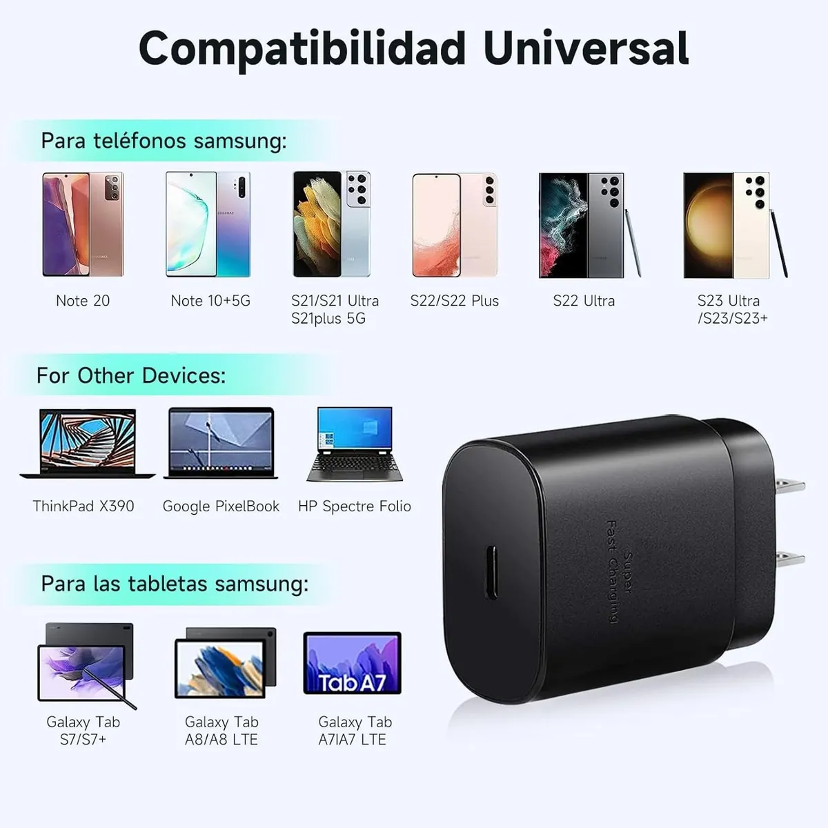 Adaptador de Carga Rápida para Galaxy USB-C